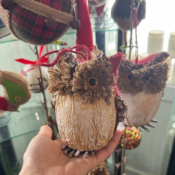 Christmas rustic owl ornament Small Size - Picture 1 of 4
